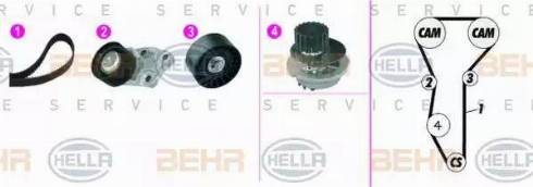 BEHR HELLA Service 8MP 376 815-891 - Водяний насос + комплект зубчатого ременя avtolavka.club