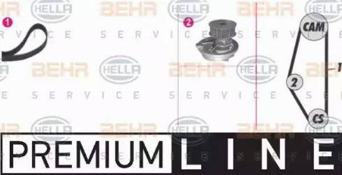 BEHR HELLA Service 8MP 376 815-801 - Водяний насос + комплект зубчатого ременя avtolavka.club