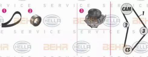 BEHR HELLA Service 8MP 376 815-811 - Водяний насос + комплект зубчатого ременя avtolavka.club