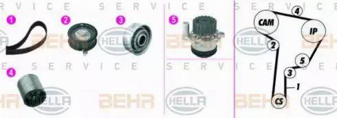 BEHR HELLA Service 8MP 376 815-871 - Водяний насос + комплект зубчатого ременя avtolavka.club