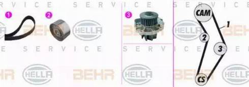 BEHR HELLA Service 8MP 376 816-891 - Водяний насос + комплект зубчатого ременя avtolavka.club