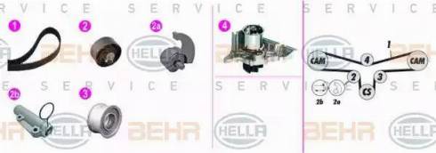 BEHR HELLA Service 8MP 376 816-841 - Водяний насос + комплект зубчатого ременя avtolavka.club