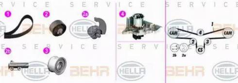 BEHR HELLA Service 8MP 376 816-851 - Водяний насос + комплект зубчатого ременя avtolavka.club