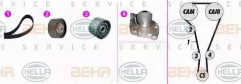 BEHR HELLA Service 8MP 376 816-861 - Водяний насос + комплект зубчатого ременя avtolavka.club