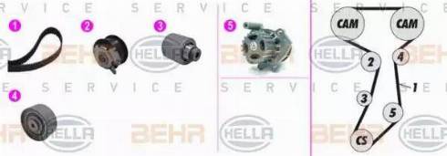 BEHR HELLA Service 8MP 376 816-881 - Водяний насос + комплект зубчатого ременя avtolavka.club