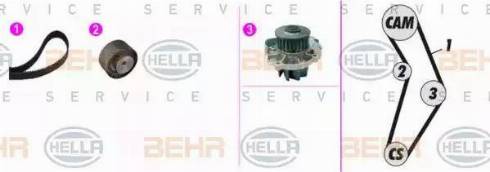 BEHR HELLA Service 8MP 376 816-831 - Водяний насос + комплект зубчатого ременя avtolavka.club
