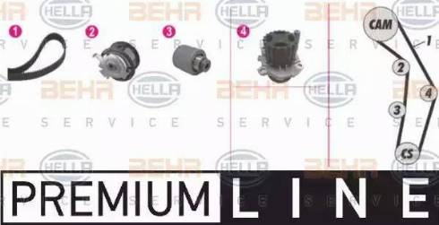 BEHR HELLA Service 8MP 376 810-841 - Водяний насос + комплект зубчатого ременя avtolavka.club