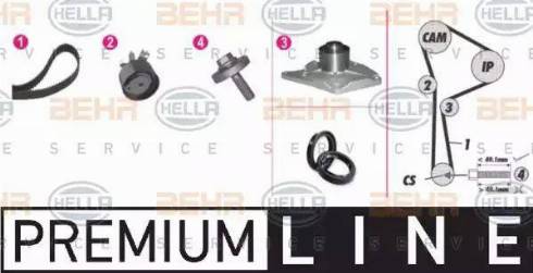 BEHR HELLA Service 8MP 376 810-851 - Водяний насос + комплект зубчатого ременя avtolavka.club