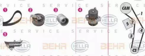 BEHR HELLA Service 8MP 376 810-861 - Водяний насос + комплект зубчатого ременя avtolavka.club