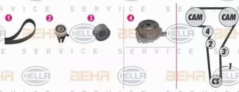 BEHR HELLA Service 8MP 376 810-801 - Водяний насос + комплект зубчатого ременя avtolavka.club