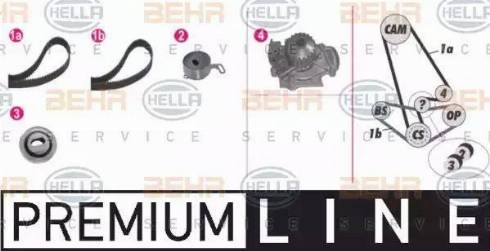 BEHR HELLA Service 8MP 376 810-821 - Водяний насос + комплект зубчатого ременя avtolavka.club