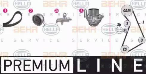 BEHR HELLA Service 8MP 376 811-841 - Водяний насос + комплект зубчатого ременя avtolavka.club