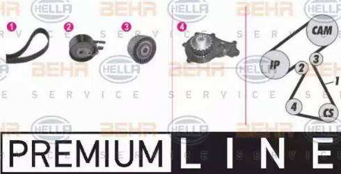 BEHR HELLA Service 8MP 376 811-871 - Водяний насос + комплект зубчатого ременя avtolavka.club