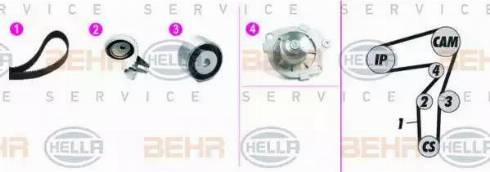 BEHR HELLA Service 8MP 376 818-841 - Водяний насос + комплект зубчатого ременя avtolavka.club