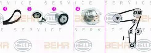 BEHR HELLA Service 8MP 376 818-851 - Водяний насос + комплект зубчатого ременя avtolavka.club