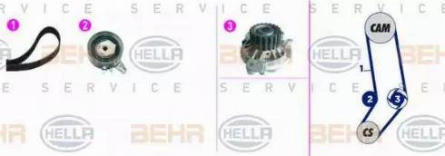 BEHR HELLA Service 8MP 376 818-811 - Водяний насос + комплект зубчатого ременя avtolavka.club