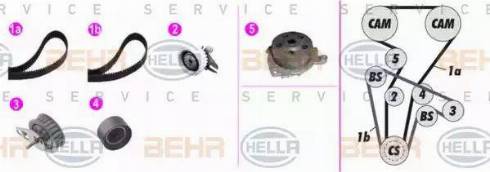 BEHR HELLA Service 8MP 376 818-821 - Водяний насос + комплект зубчатого ременя avtolavka.club