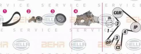 BEHR HELLA Service 8MP 376 813-851 - Водяний насос + комплект зубчатого ременя avtolavka.club