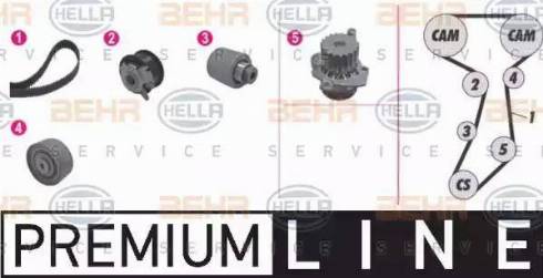 BEHR HELLA Service 8MP 376 813-821 - Водяний насос + комплект зубчатого ременя avtolavka.club