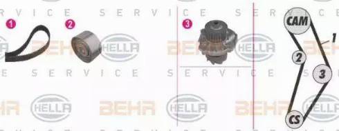 BEHR HELLA Service 8MP 376 813-871 - Водяний насос + комплект зубчатого ременя avtolavka.club