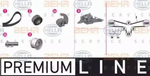 BEHR HELLA Service 8MP 376 812-841 - Водяний насос + комплект зубчатого ременя avtolavka.club