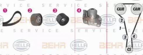 BEHR HELLA Service 8MP 376 812-851 - Водяний насос + комплект зубчатого ременя avtolavka.club