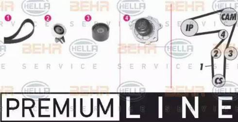 BEHR HELLA Service 8MP 376 812-811 - Водяний насос + комплект зубчатого ременя avtolavka.club