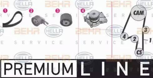 BEHR HELLA Service 8MP 376 812-871 - Водяний насос + комплект зубчатого ременя avtolavka.club