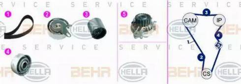 BEHR HELLA Service 8MP 376 817-851 - Водяний насос + комплект зубчатого ременя avtolavka.club