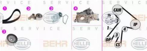 BEHR HELLA Service 8MP 376 817-861 - Водяний насос + комплект зубчатого ременя avtolavka.club