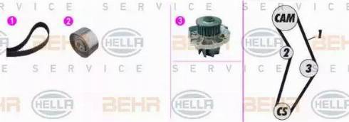 BEHR HELLA Service 8MP 376 817-801 - Водяний насос + комплект зубчатого ременя avtolavka.club