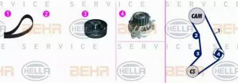 BEHR HELLA Service 8MP 376 817-881 - Водяний насос + комплект зубчатого ременя avtolavka.club