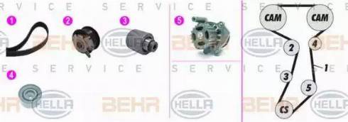 BEHR HELLA Service 8MP 376 817-831 - Водяний насос + комплект зубчатого ременя avtolavka.club