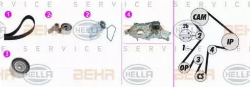 BEHR HELLA Service 8MP 376 817-871 - Водяний насос + комплект зубчатого ременя avtolavka.club