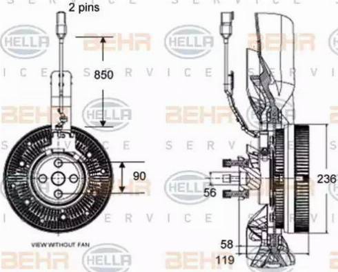 BEHR HELLA Service 8MV 376 758-541 - Зчеплення, вентилятор радіатора avtolavka.club