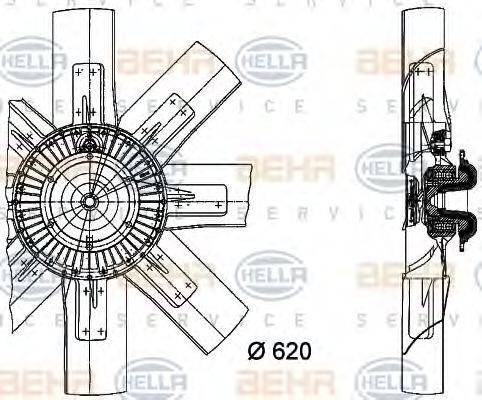 BEHR HELLA Service 8MV 376 728-291 - Вентилятор, охолодження двигуна avtolavka.club