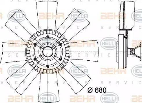 BEHR HELLA Service 8MV 376 727-171 - Вентилятор, охолодження двигуна avtolavka.club