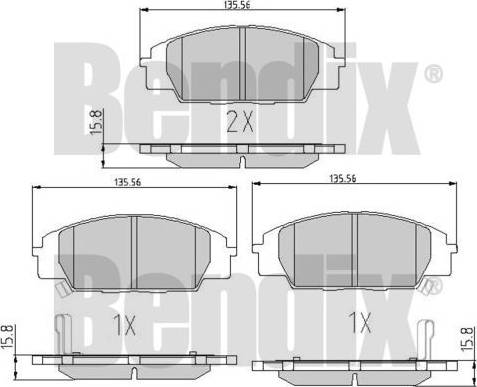 BENDIX 510991 - Гальмівні колодки, дискові гальма avtolavka.club