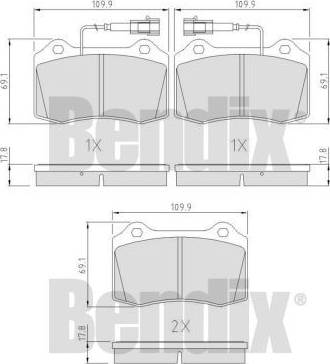 BENDIX 510998 - Гальмівні колодки, дискові гальма avtolavka.club