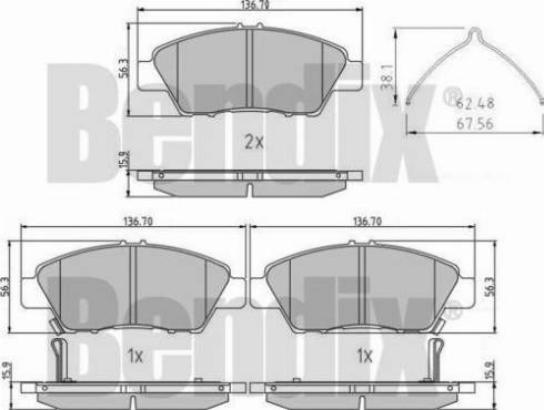 BENDIX 510992 - Гальмівні колодки, дискові гальма avtolavka.club