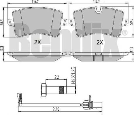 BENDIX 510952 - Гальмівні колодки, дискові гальма avtolavka.club