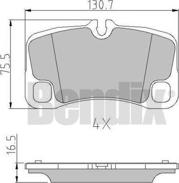 BENDIX 510966 - Гальмівні колодки, дискові гальма avtolavka.club