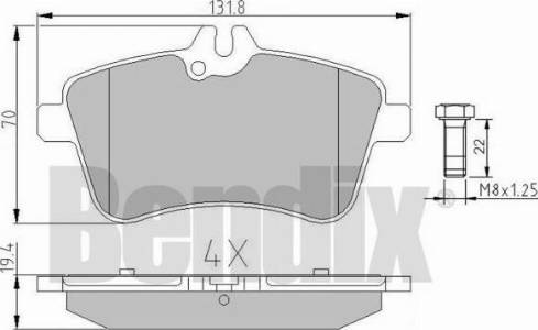 BENDIX 510985 - Гальмівні колодки, дискові гальма avtolavka.club