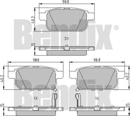 BENDIX 510923 - Гальмівні колодки, дискові гальма avtolavka.club