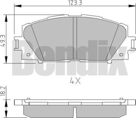 BENDIX 510498 - Гальмівні колодки, дискові гальма avtolavka.club