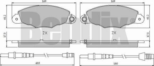 BENDIX 510445 - Гальмівні колодки, дискові гальма avtolavka.club