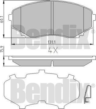 BENDIX 510441 - Гальмівні колодки, дискові гальма avtolavka.club