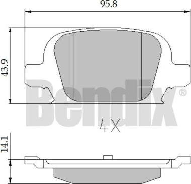 BENDIX 510450 - Гальмівні колодки, дискові гальма avtolavka.club