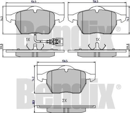 BENDIX 510402 - Гальмівні колодки, дискові гальма avtolavka.club