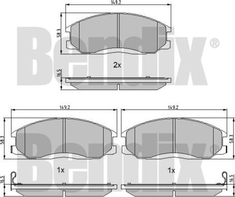 BENDIX 510418 - Гальмівні колодки, дискові гальма avtolavka.club